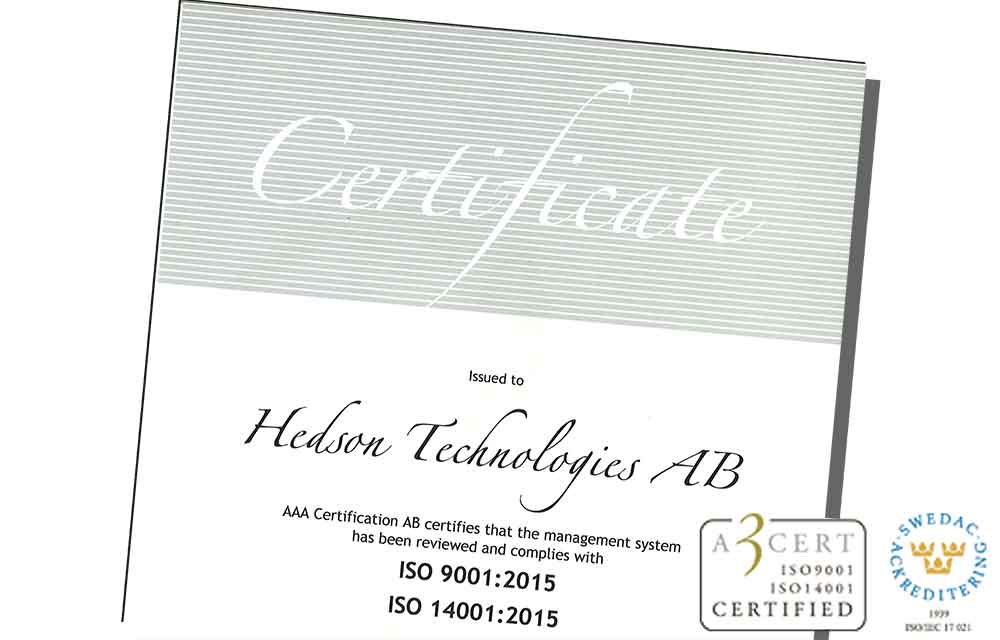 hedson certificate quality